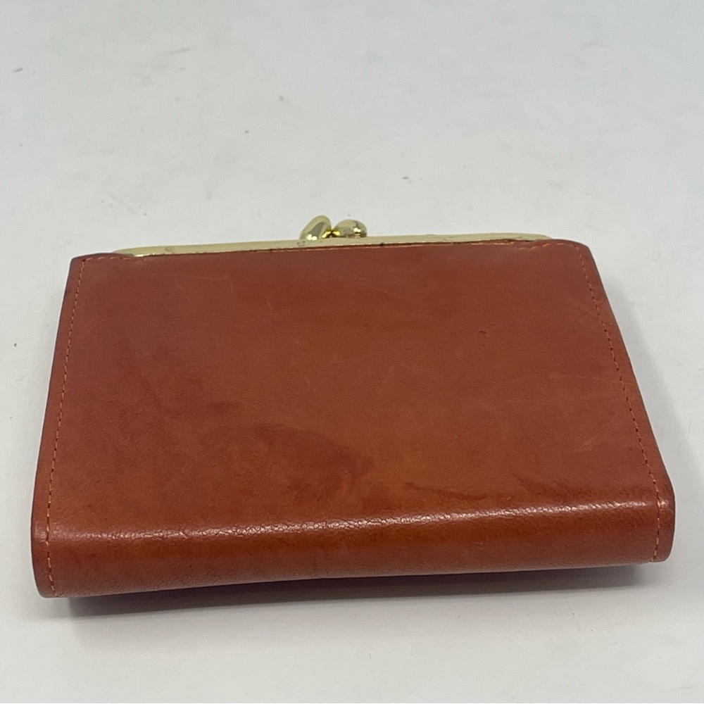 Prince Gardner Wallet Tan Brown Genuine Lambskin Leather Kiss Lock Coin Vintage - Picture 6 of 14